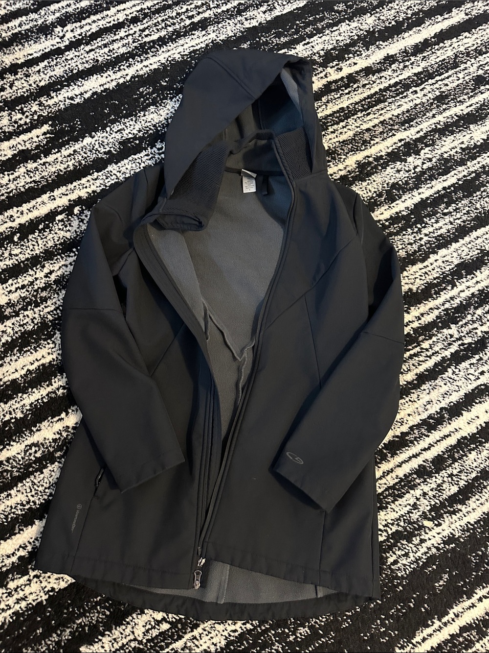 Chaps Black Hooded Utility Softshell Jacket